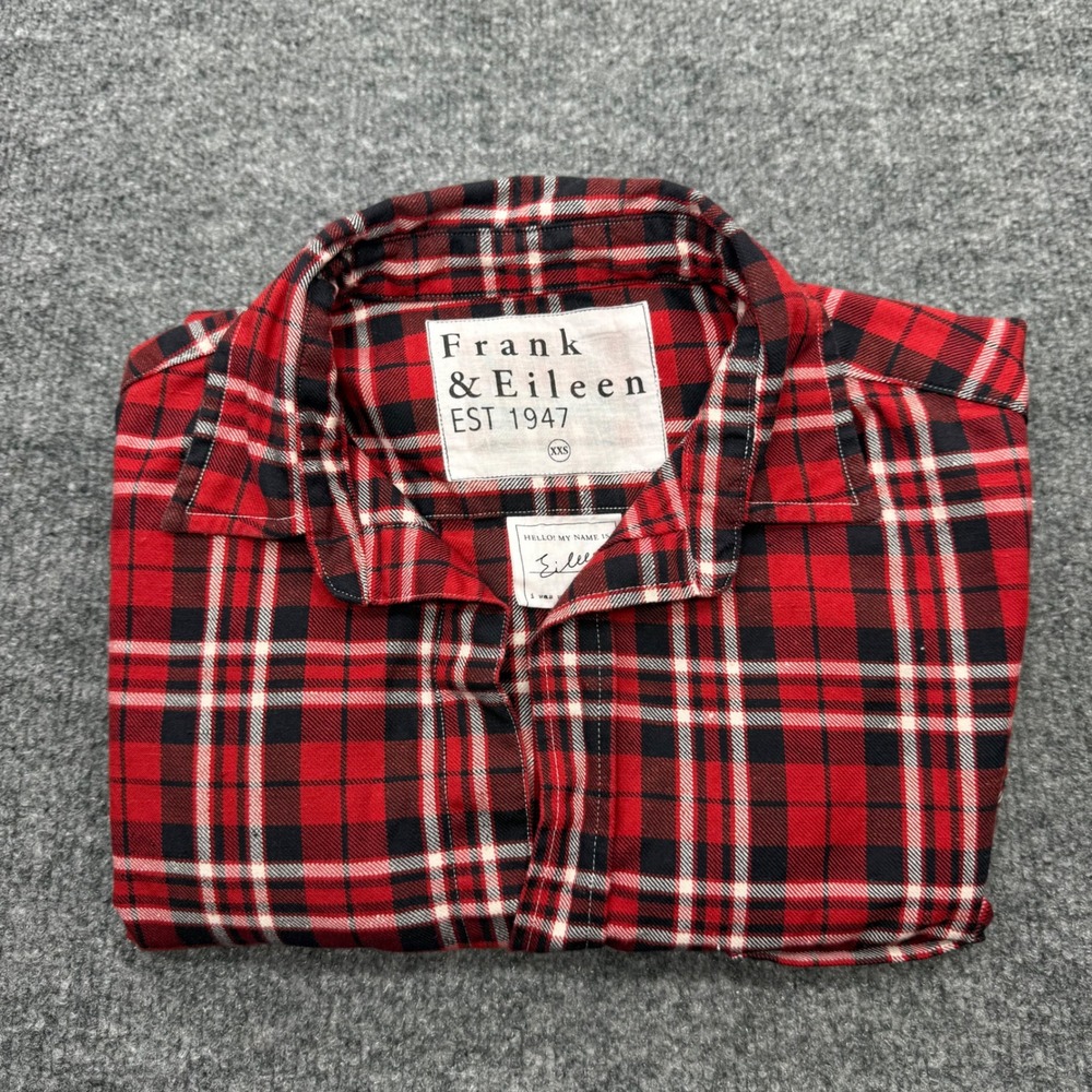 Frank & Eileen Eileen Red Black Plaid Flannel Button Down Shirt XXS - Picture 8 of 8
